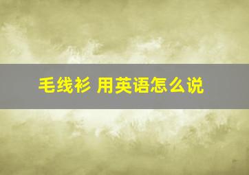 毛线衫 用英语怎么说